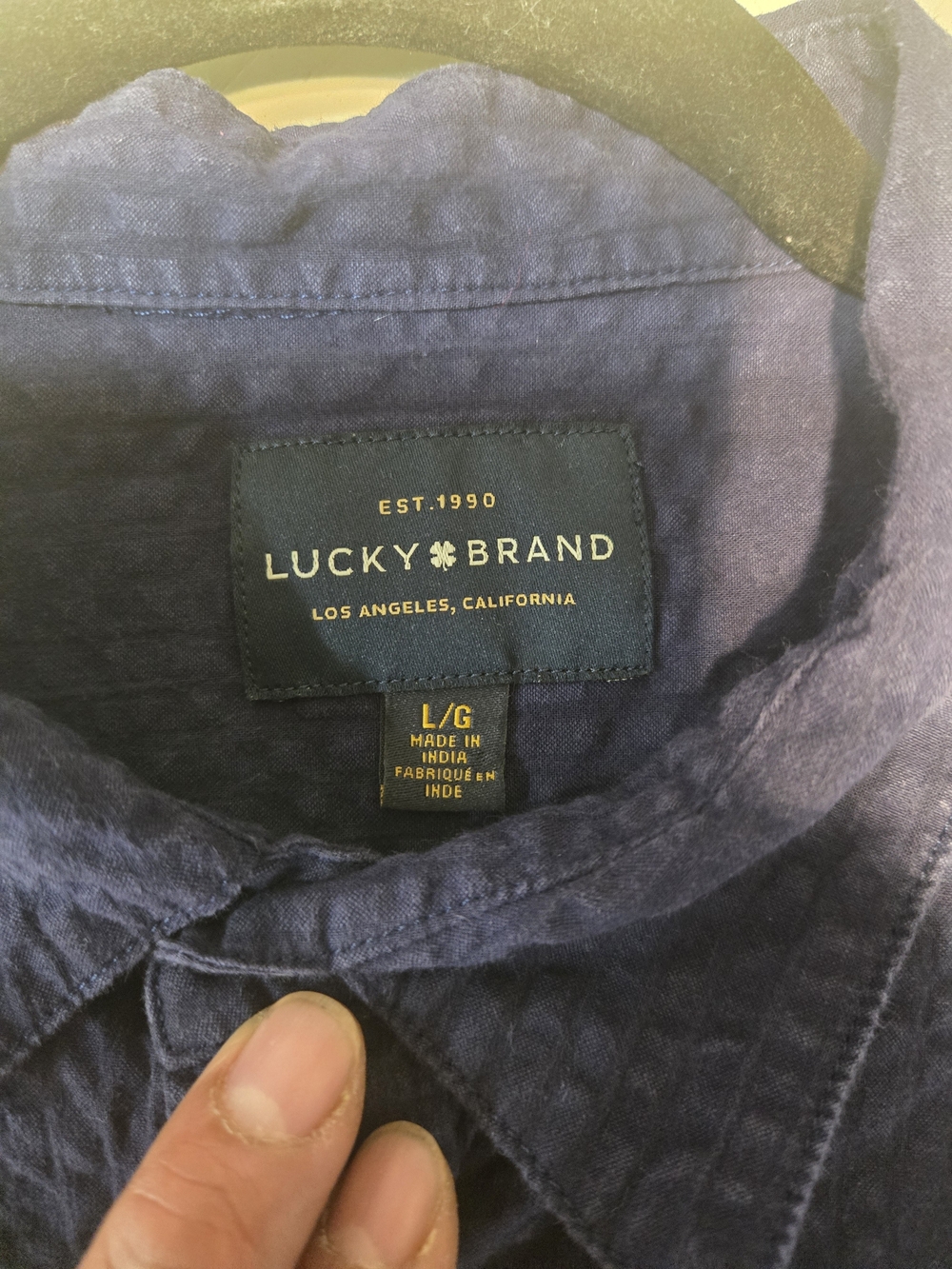 Lucky Brand Navy Button-Up Shirt